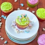 Lucky Charms Cupcakes with Neon Marshmallow Frosting