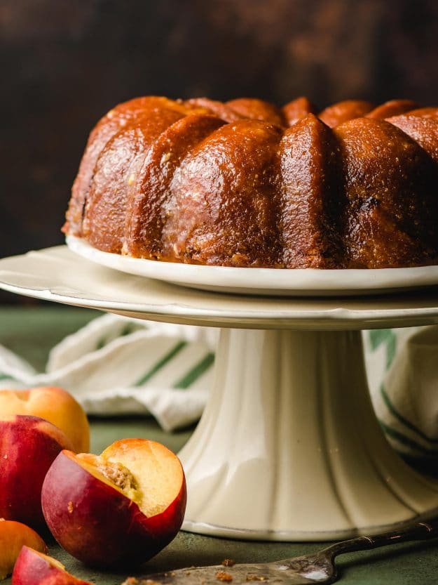 Peach Bundt Cake with Bourbon Peach Glaze NeighborFood