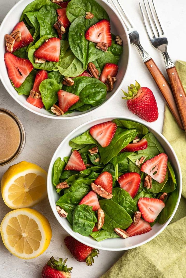 Strawberry Spinach Salad with Sweet Lemon Dressing