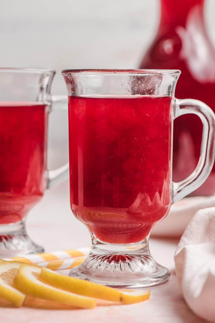 glass of raspberry cordial