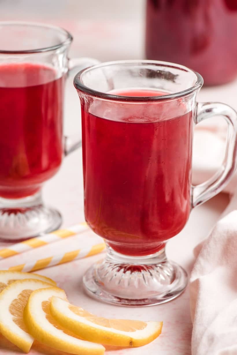 fancy glass of raspberry cordial