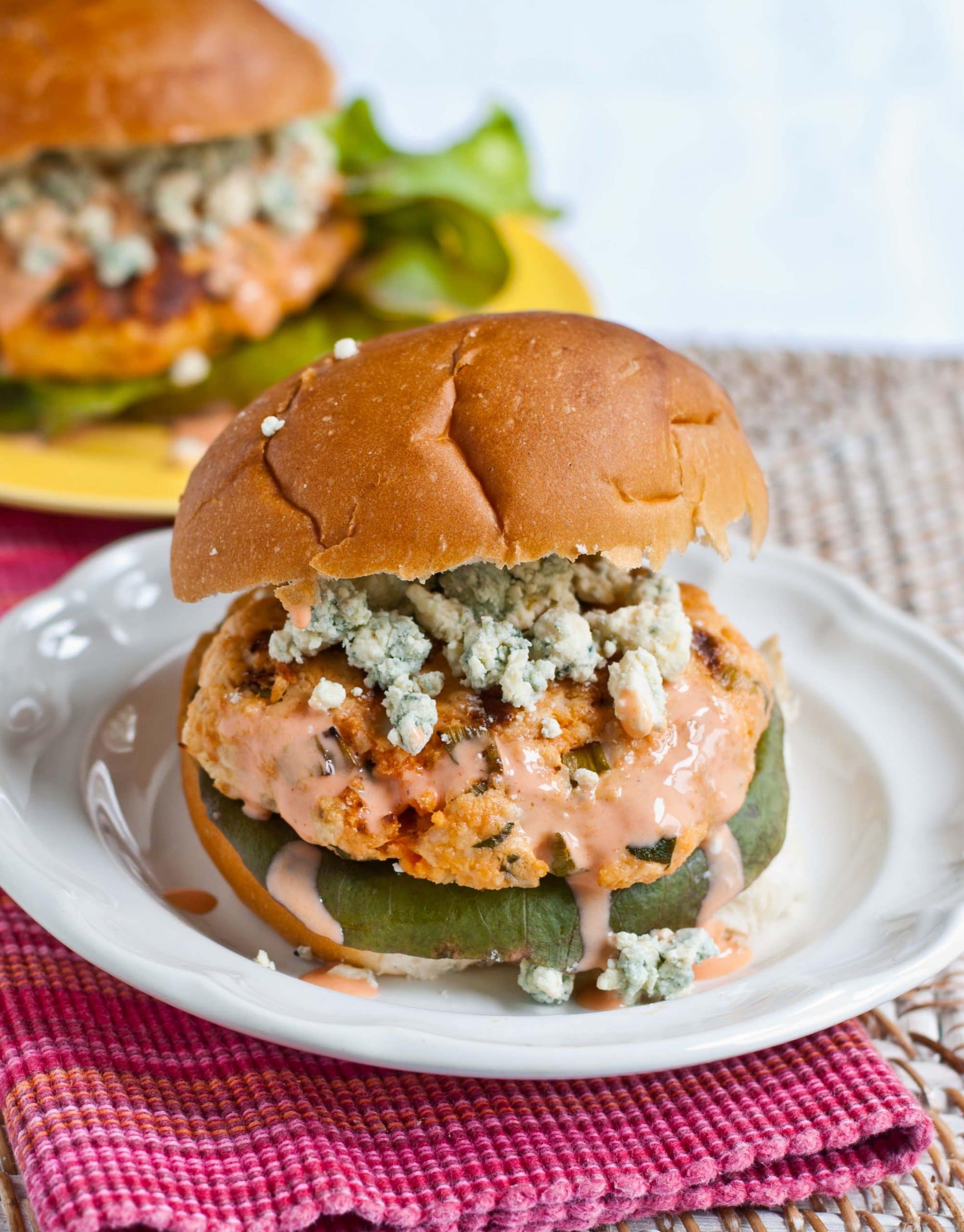 Buffalo Blue Cheese Chicken Burgers | Neighborfoodblog.com