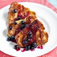 Angel Food French Toast with Blueberry Lemon Sauce