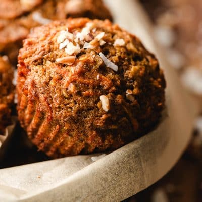 Morning glory muffin in a loaf pan.
