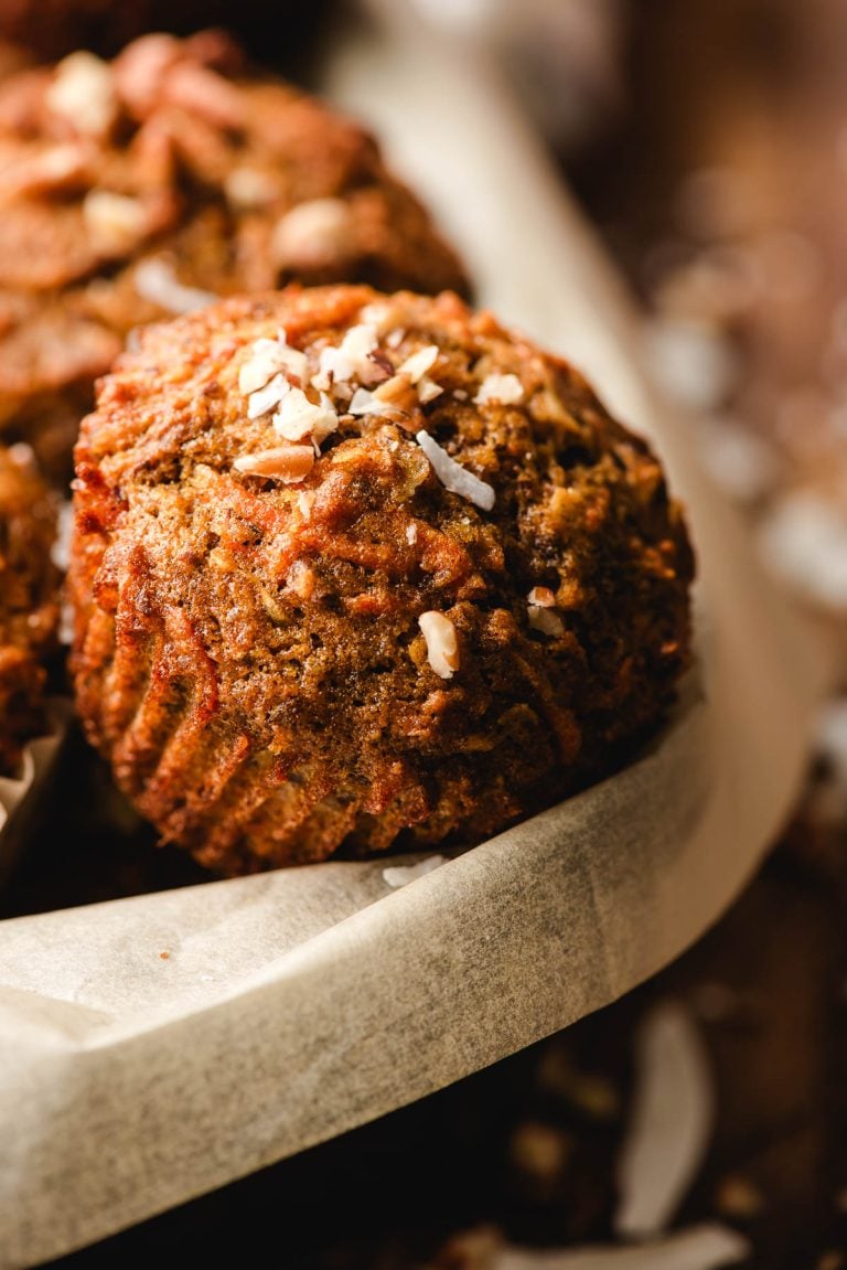 Morning glory muffin in a loaf pan.