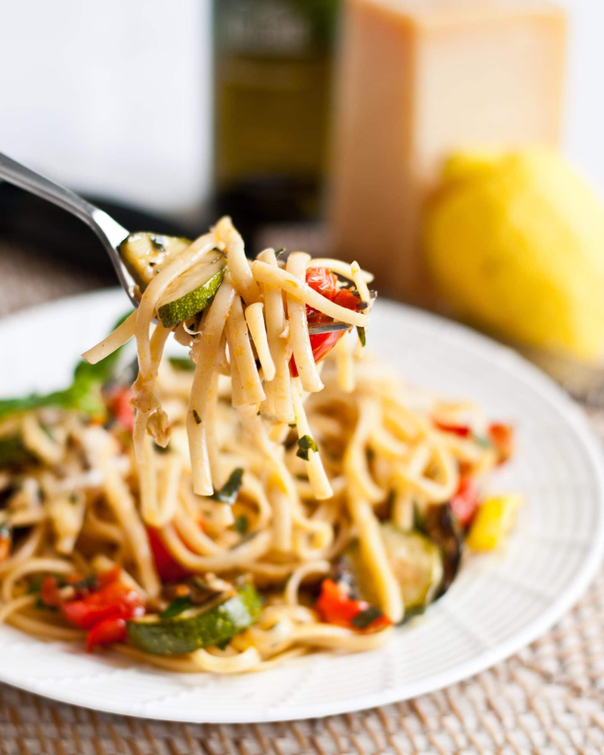 Summer Linguine with Grilled Vegetables