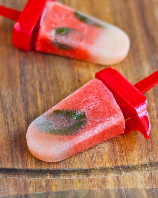 Watermelon Lime Mint Popsicles | Neighborfoodblog.com