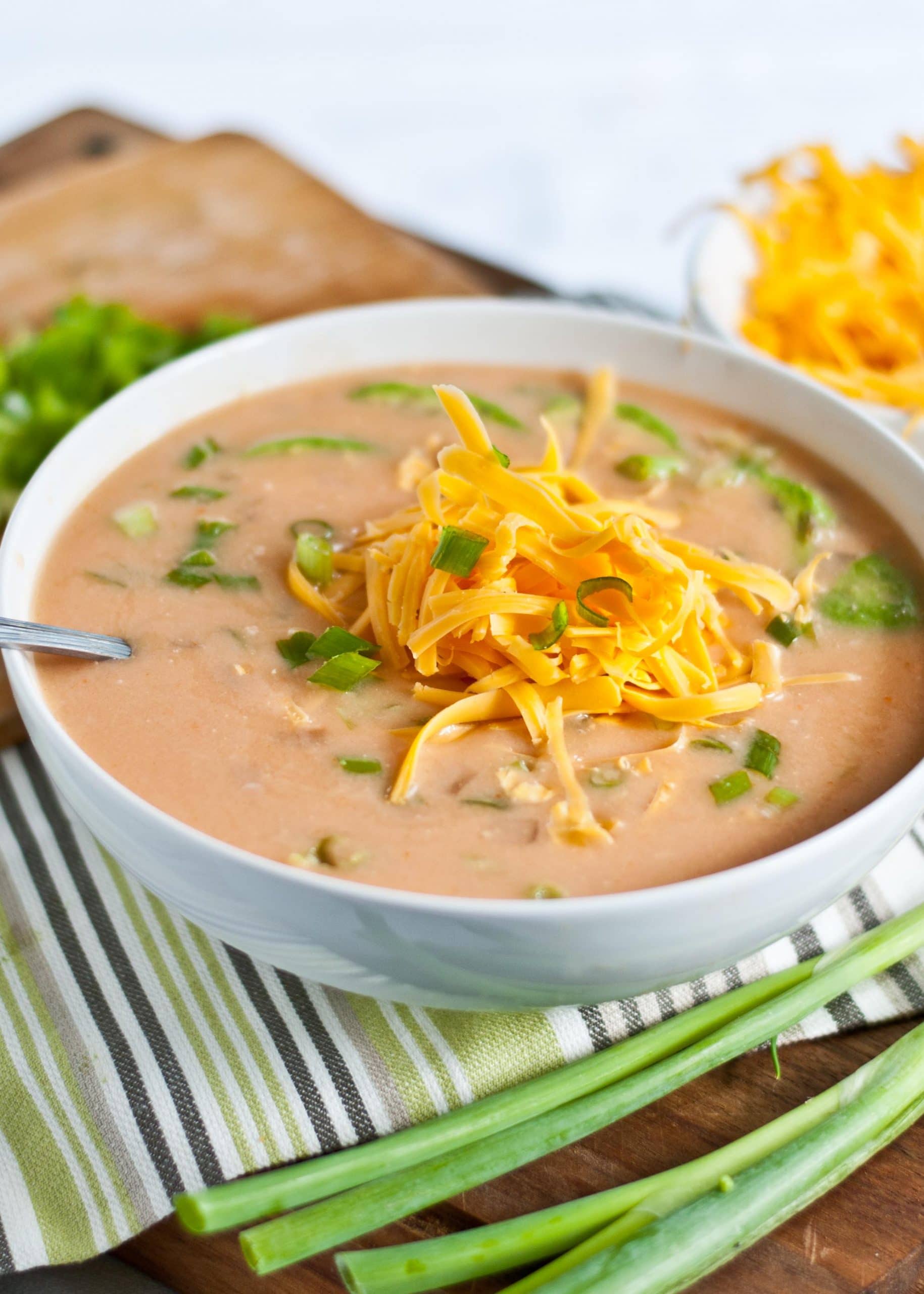 Slow Cooker Spicy Buffalo Chicken Soup | Neighborfoodblog.com #tailgating