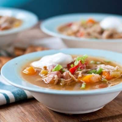 Cozy up with a bowl of this Slow Cooker White Chicken Chili!