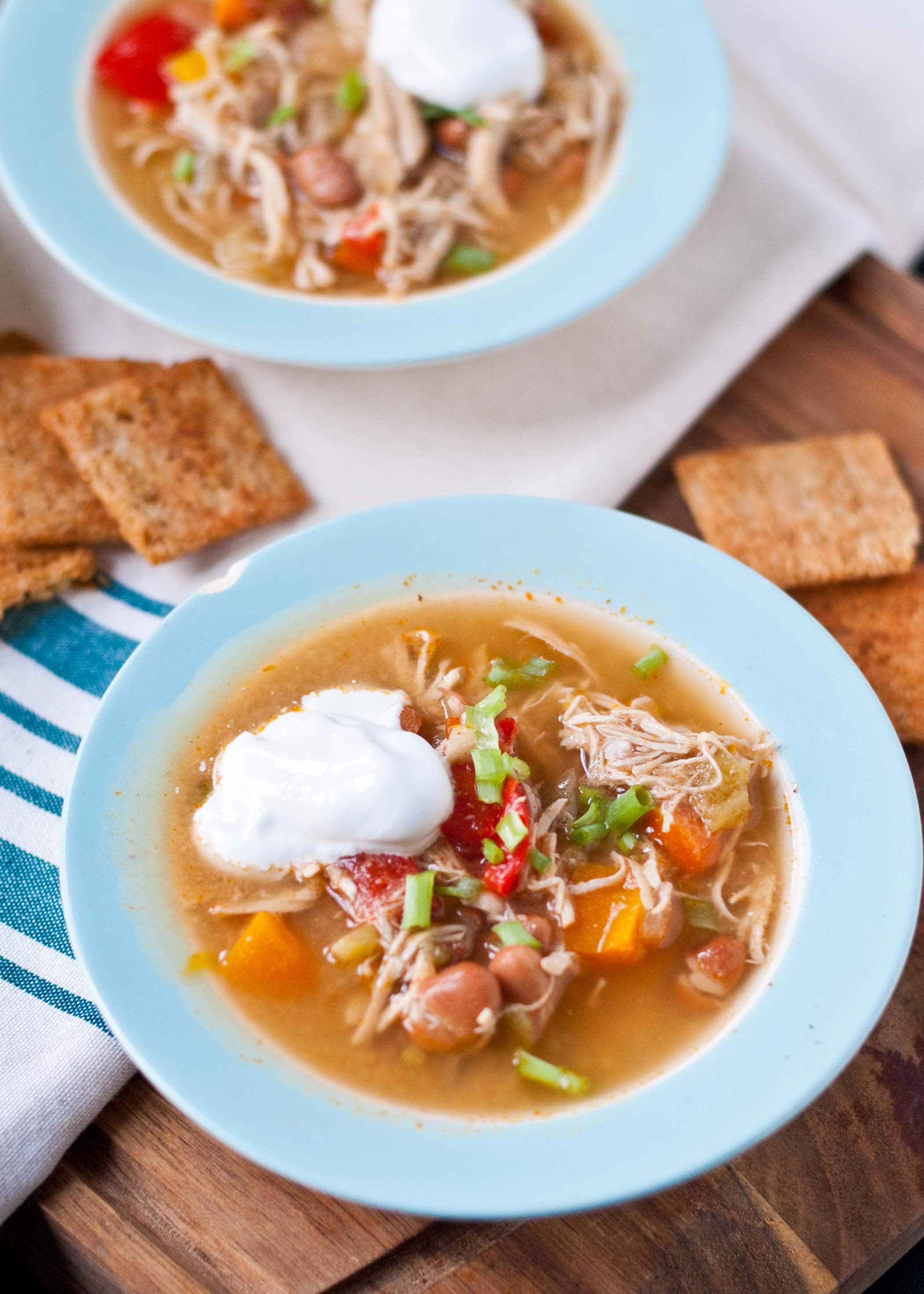 Warm up with this Slow Cooker White Chicken Chili!