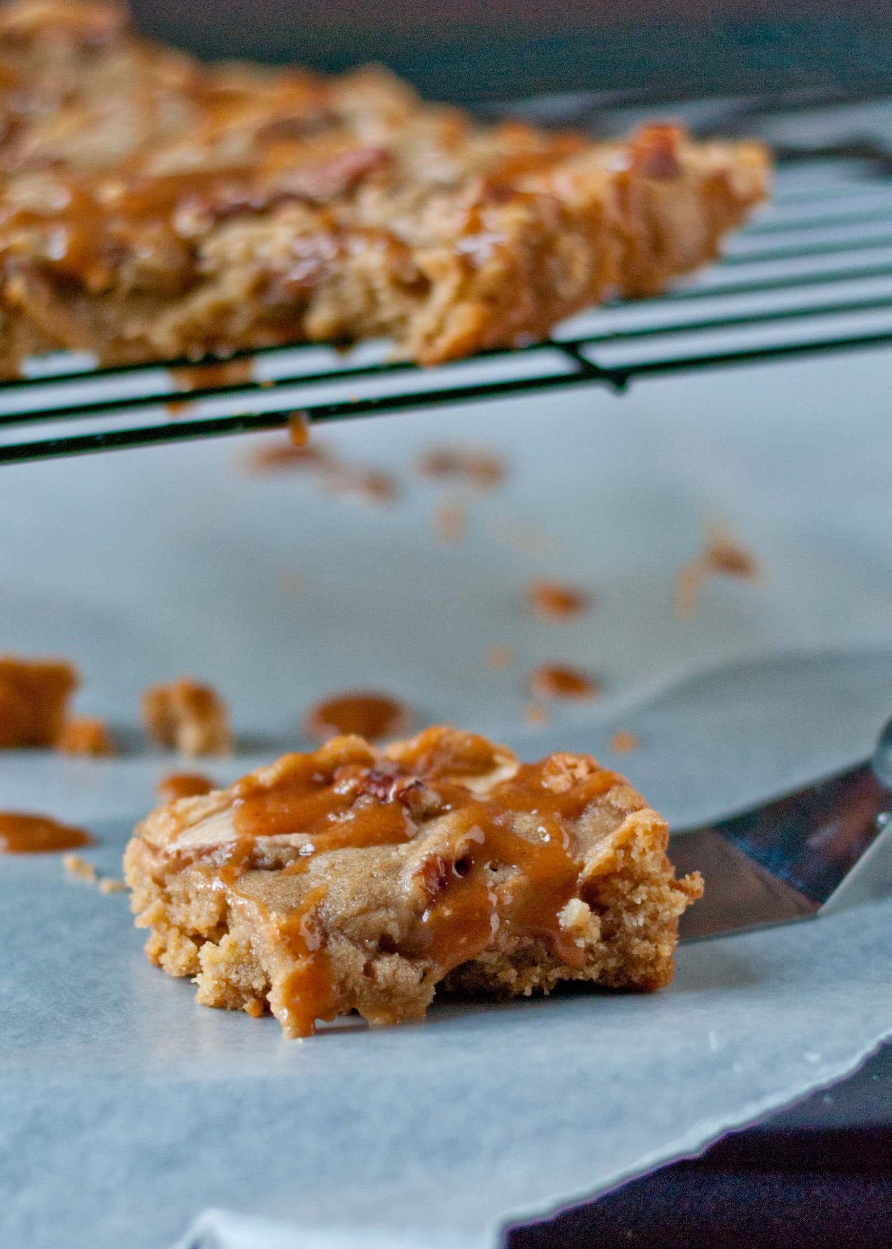 Easy Apple Blondies with Cider Glaze | Neighborfoodblog.com