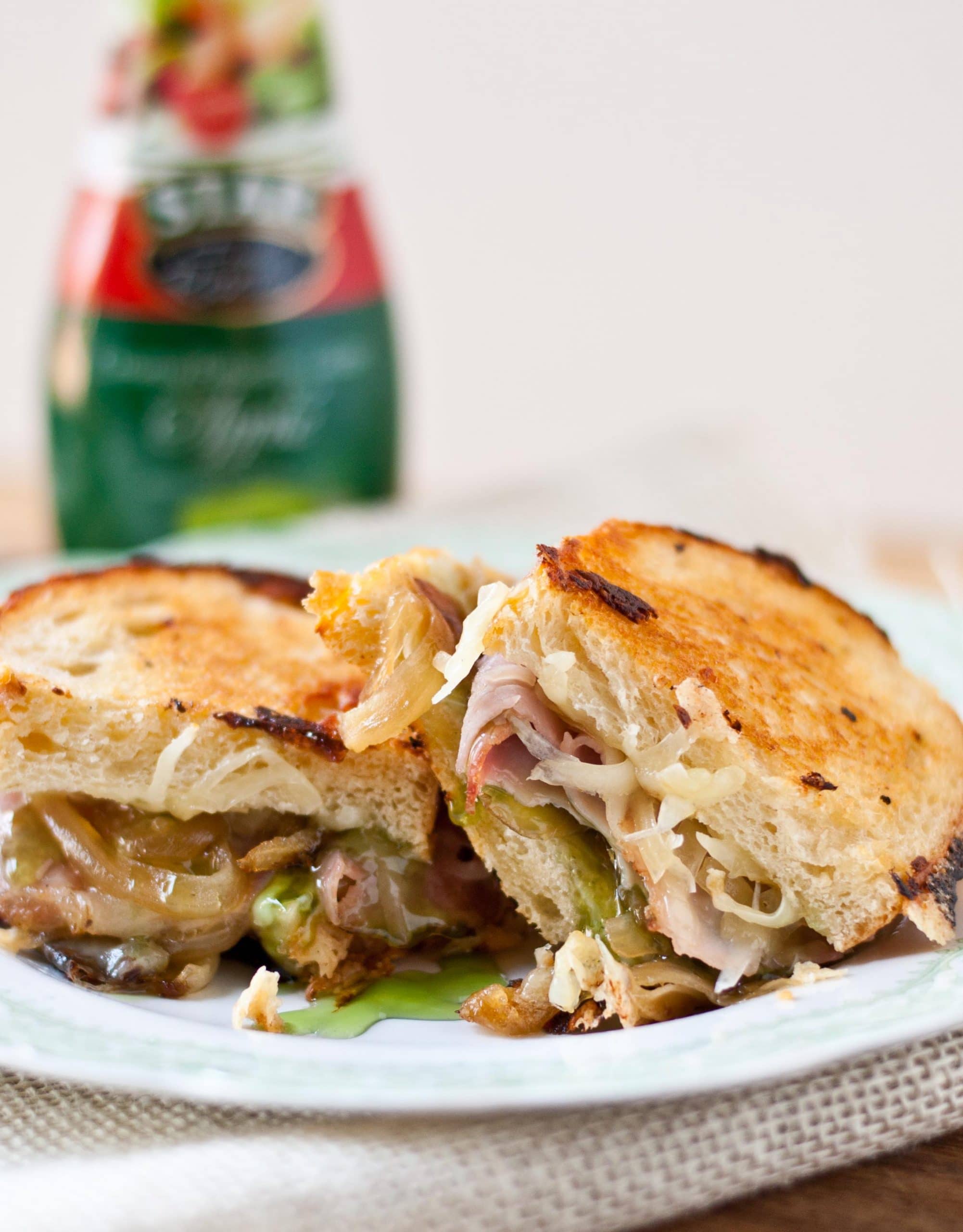 Gruyere, Ham, and Caramelized Onion Grilled Cheese Neighborfood