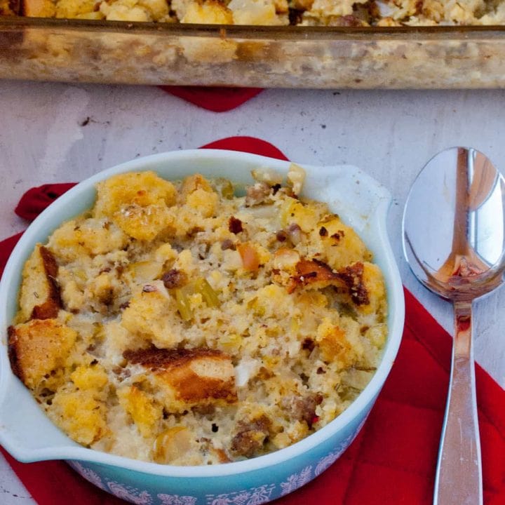 Cornbread, Sausage, and Apple Dressing (it's Gluten Free!)