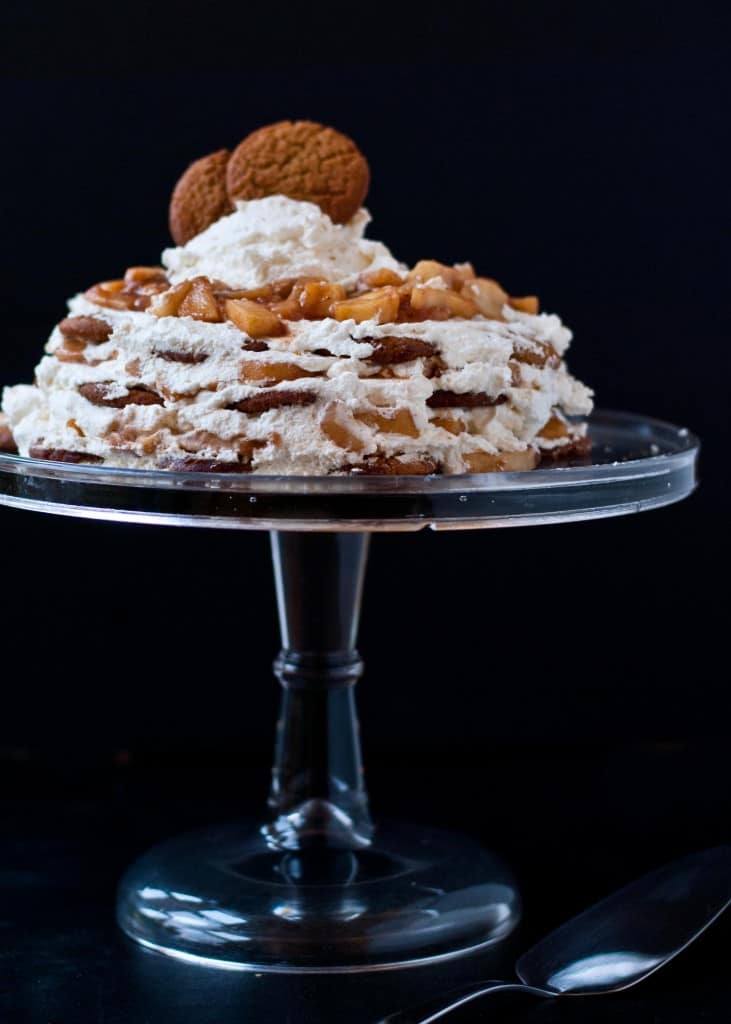 Apple Pie Gingersnap Icebox Cake | Neighborfoodblog.com #glutenfree #nobake #dessert