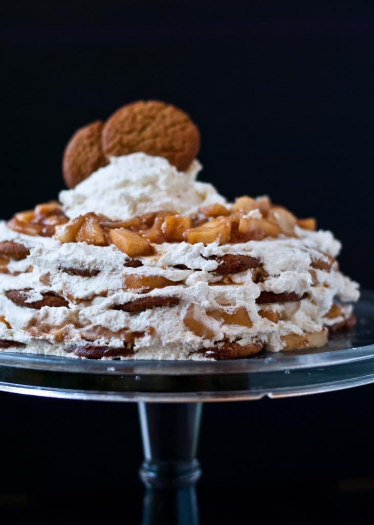 Apple Pie Gingersnap Icebox Cake | Neighborfoodblog.com #glutenfree #nobake #dessert
