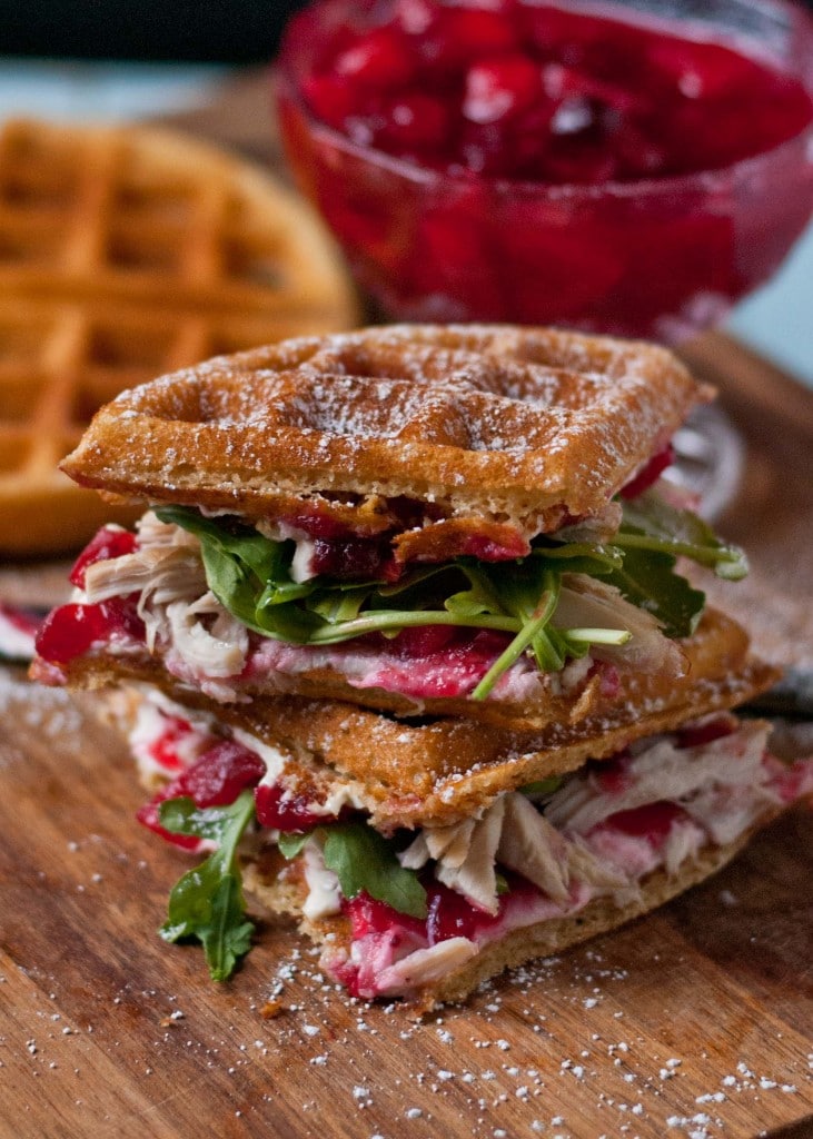 Waffled Cranberry Cream Cheese Turkey Sandwiches | Neighborfoodblog.com