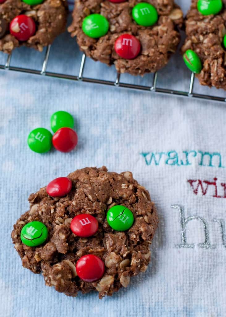 Chocolate Christmas Monster Cookies | Neighborfoodblog.com