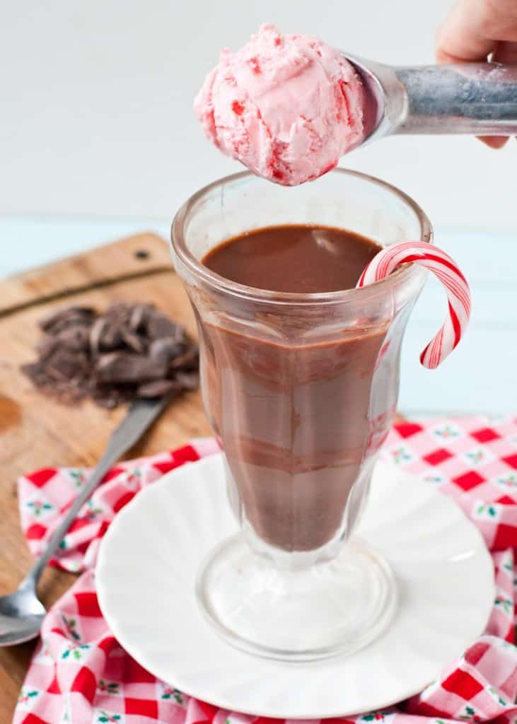 Spiked Hot Chocolate Peppermint Ice Cream Floats | Neighborfoodblog.com
