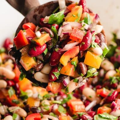 Scoop of 3 Bean Cilantro Salad.