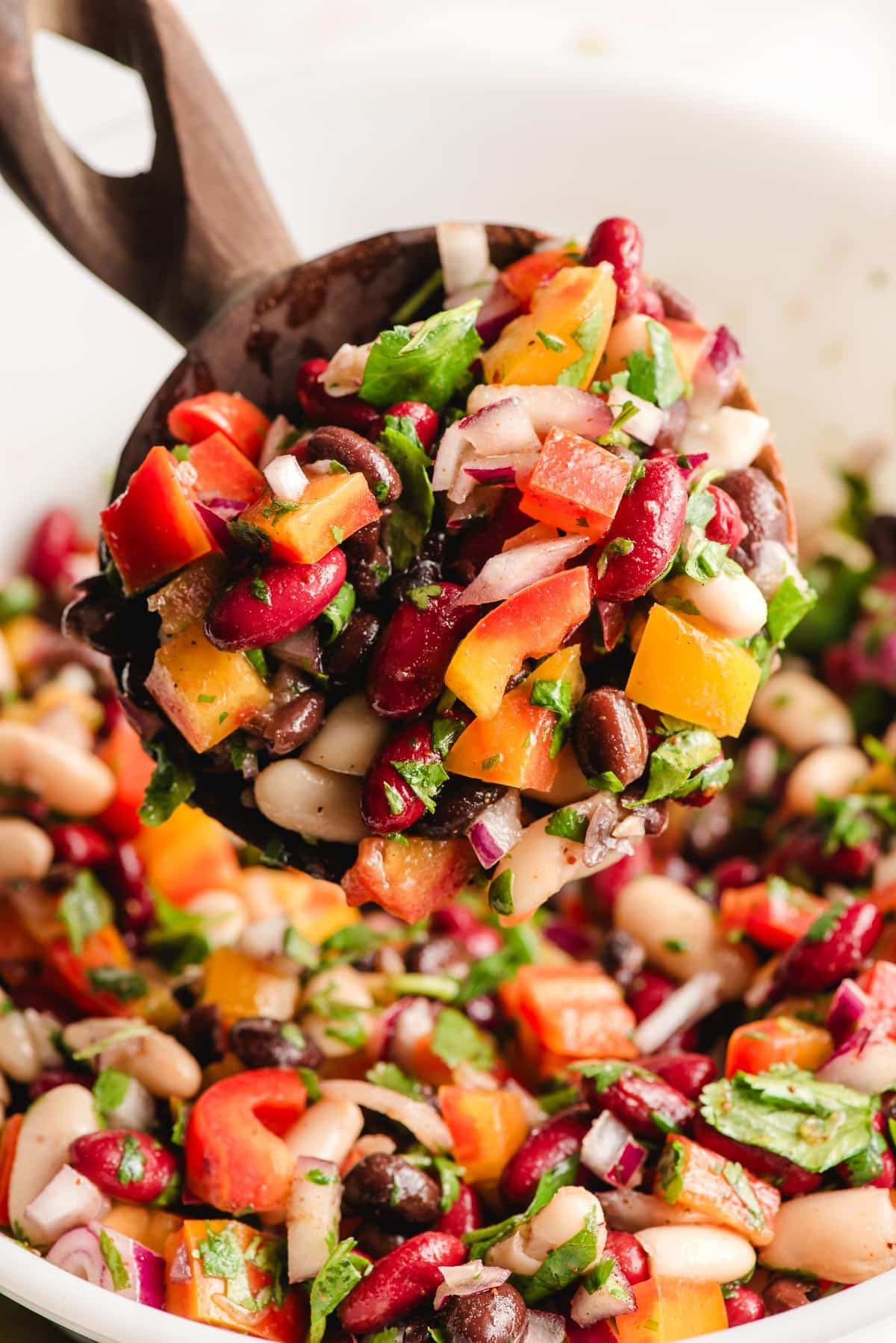 Scoop of 3 Bean Cilantro Salad.