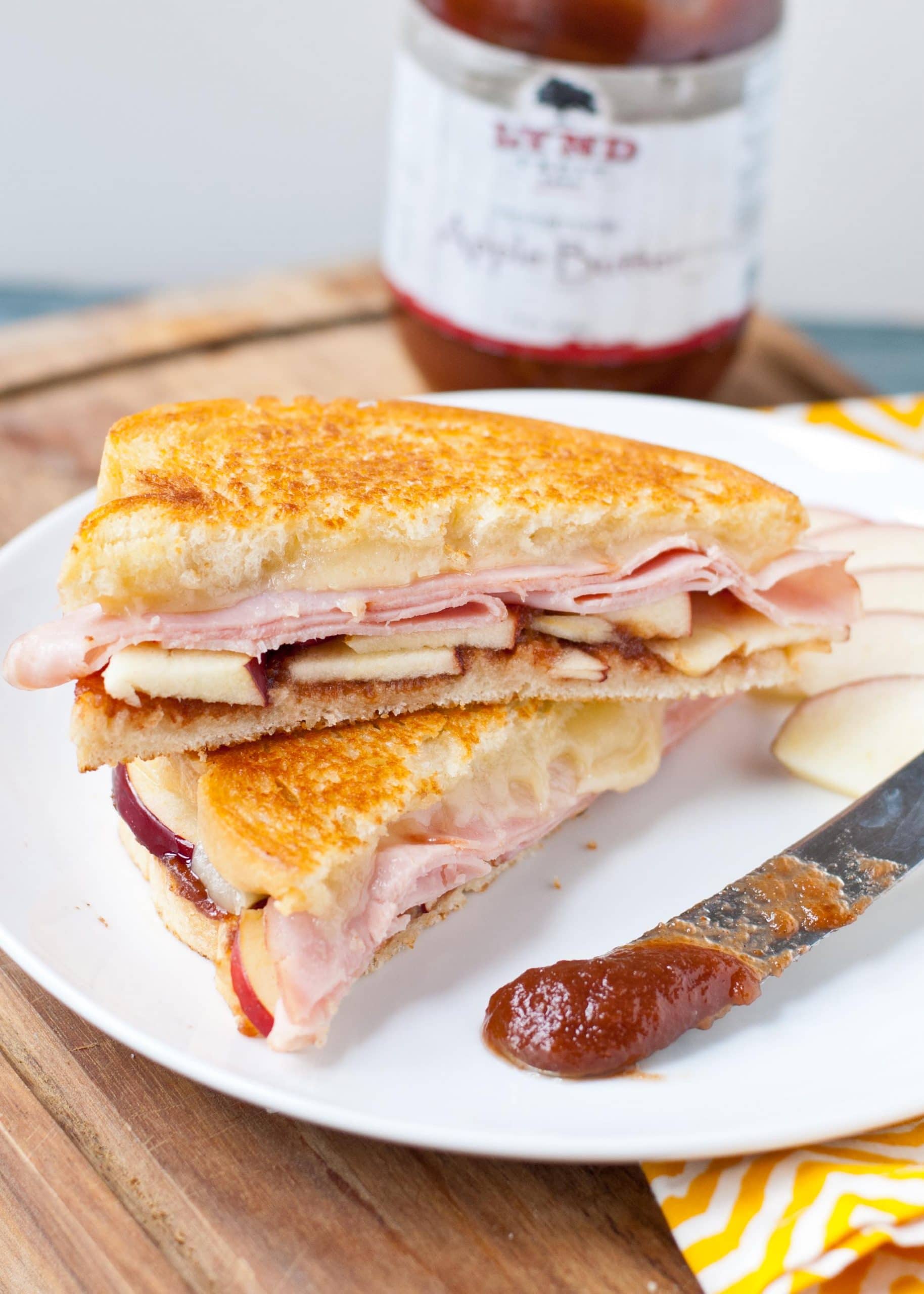 Ham and Apple Butter Grilled Cheese