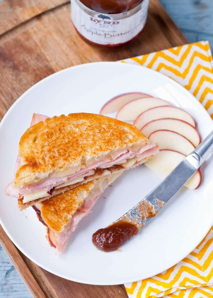 Ham and Apple Butter Grilled Cheese Sandwiches | Neighborfoodblog.com