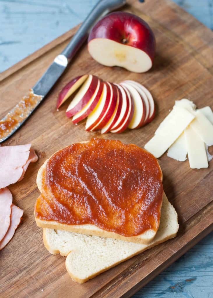 Ham and Apple Butter Grilled Cheese Sandwich