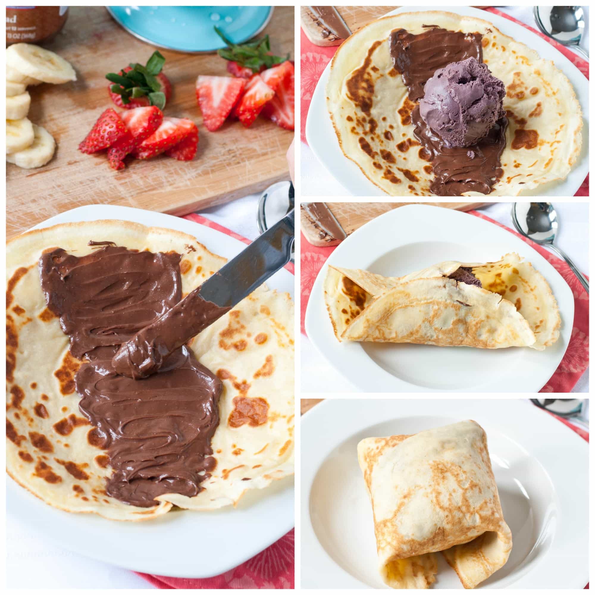 Ice Cream Stuffed Crepes with Strawberries and Nutella Neighborfood