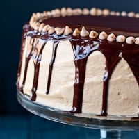 Chocolate Brownie Cake with Peanut Butter Frosting
