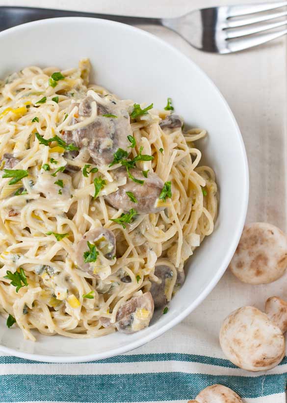 Creamy Parmesan Leek and Mushroom Pasta | Neighborfood