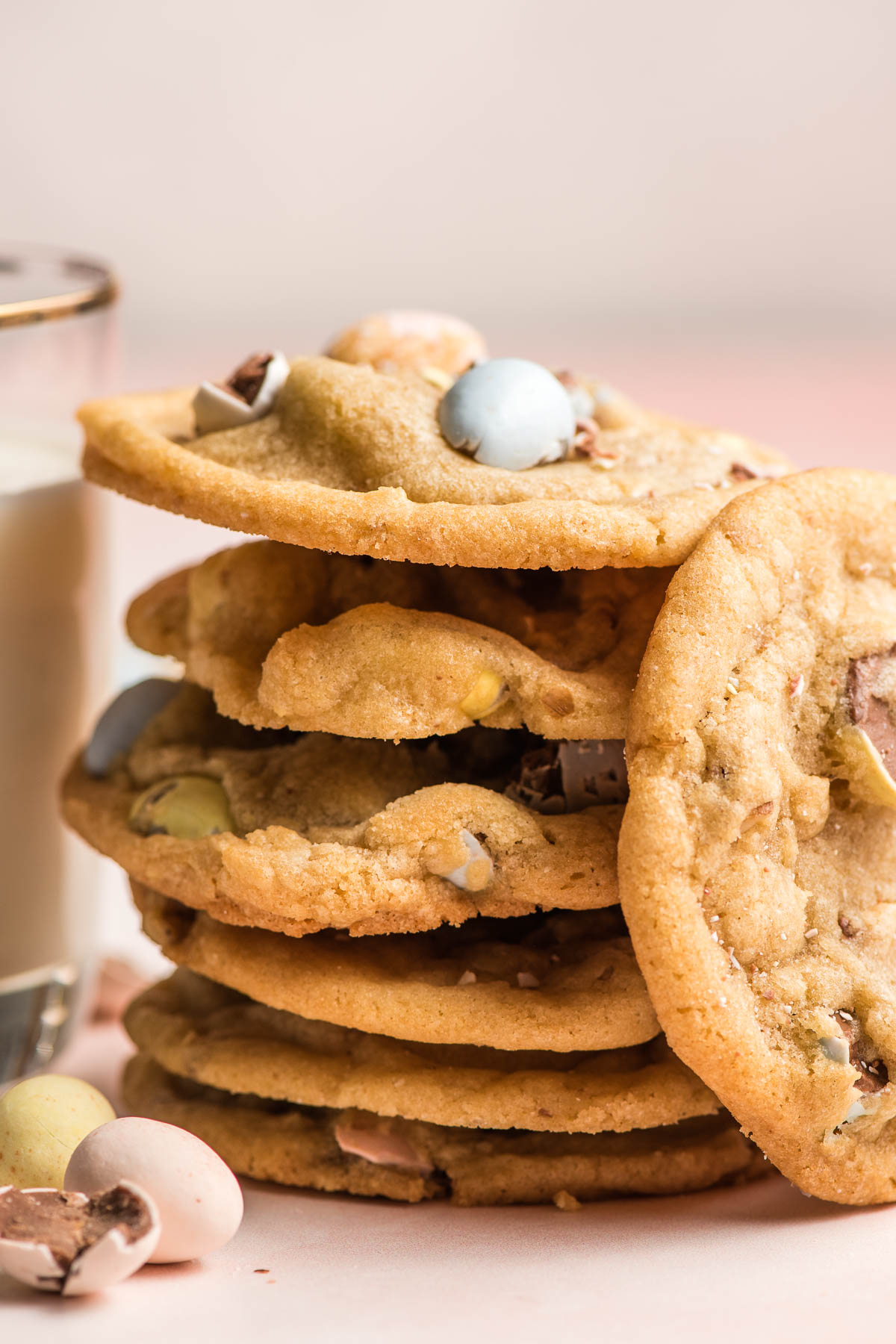 Stack of Chocolate Egg Cookies.