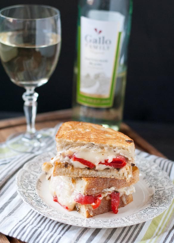 Roasted Red Pepper, Feta, and Olive Grilled Cheese | Neighborfoodblog.com