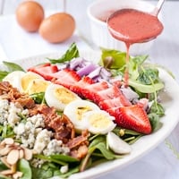 Strawberry Cobb Salad with Strawberry Bacon Vinaigrette