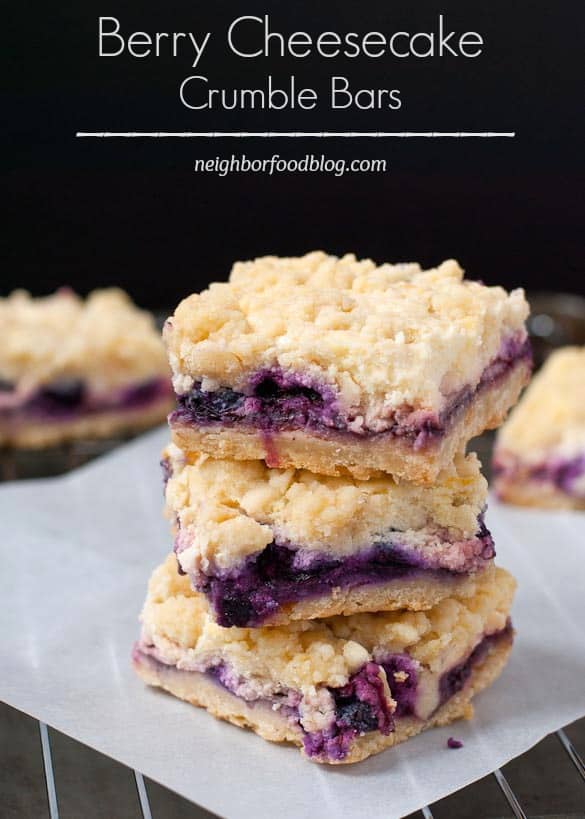 Berry Cheesecake Crumble Bars-- it's like berry cobbler and cheesecake had a baby!
