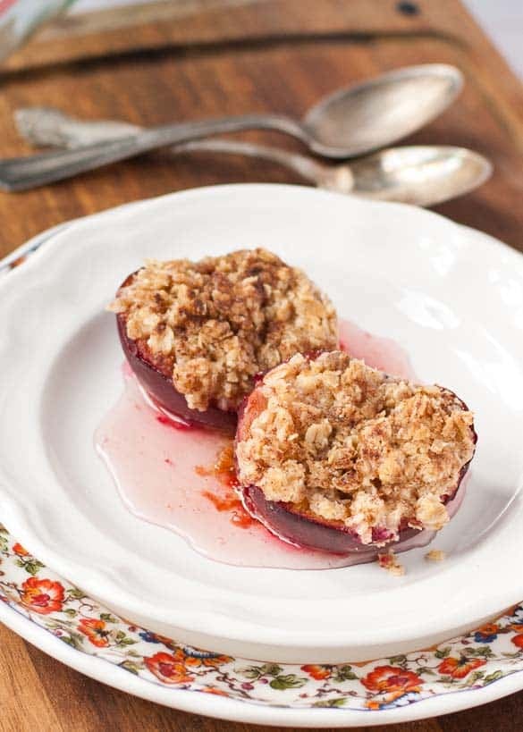 Individual Plum Crumble with Moscato Syrup | Neighborfoodblog.com