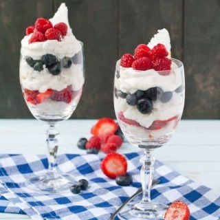 Red, White, and Blue Berry Angel Food Cake Parfaits