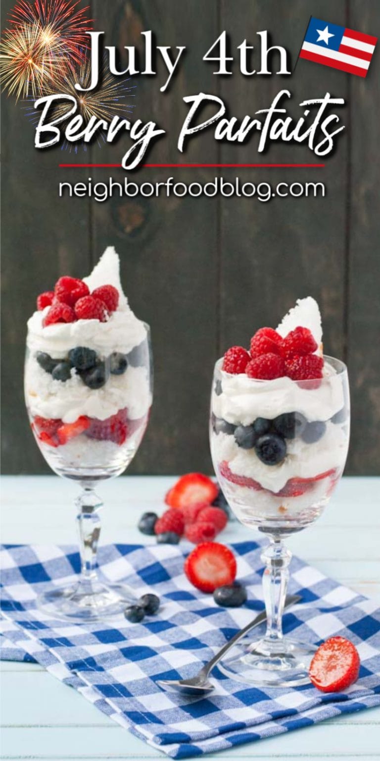 Red, White, and Blue Berry Angel Food Cake Parfaits