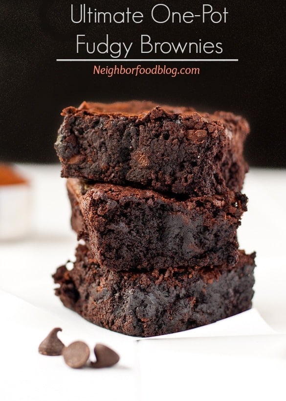 These One Pot Fudgy Brownies come together in less than 20 minutes and taste so much better than the box!