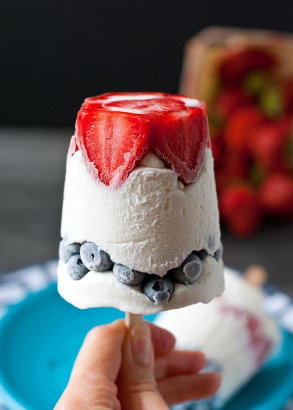 Red, White, and Blue Berry Pudding Pops- so easy and great for Fourth of July!