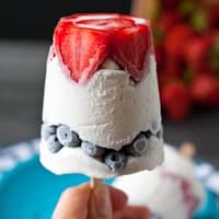 Red, White, and Blue White Chocolate Pudding Pops