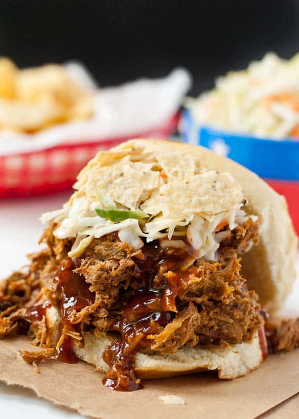 Easy Slow Cooker Sweet and Spicy Pulled Pork by Neighborfoodblog.com
