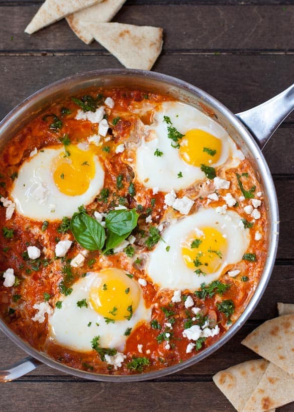 This spicy Shakshuka recipe is a satisfying meatless one-pot meal.