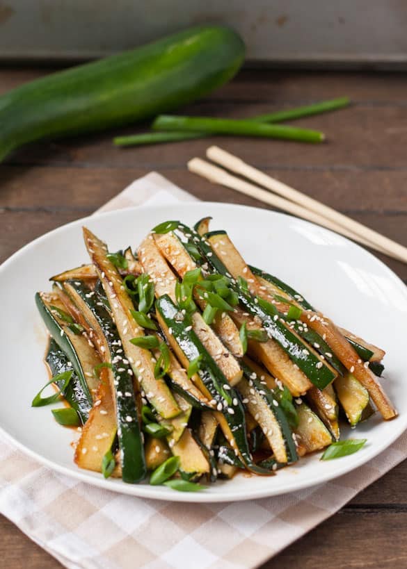 This Spicy Asian Zucchini Recipe is a great 10 minute side dish!