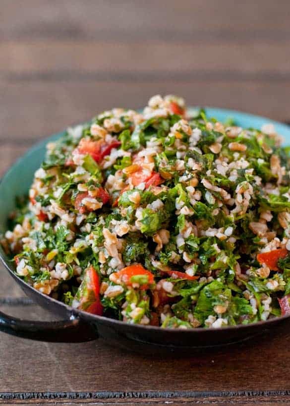 This Tabbouleh Salad goes great with hummus, pita sandwiches, or the nearest fork!