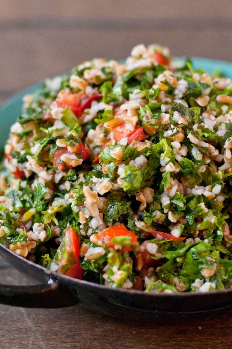 Tabbouleh salad in a bowl.