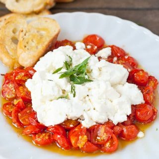 Need an easy summer appetizer? These Roasted Tomatoes and Goat Cheese make the best of summer's produce!