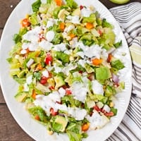 Tomato and Corn Chopped Salad with Cilantro Ranch Dressing