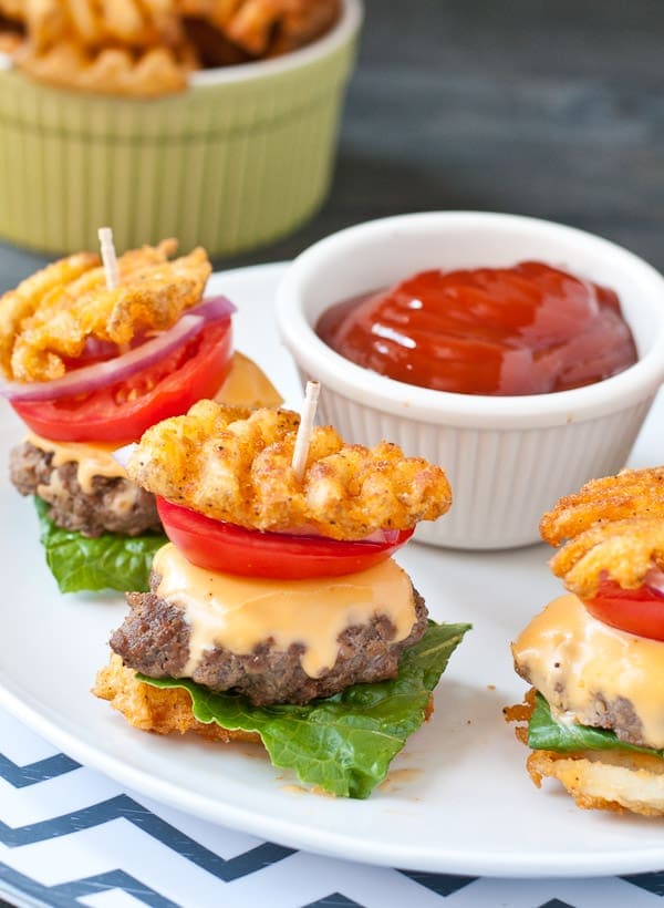 It doesn't get any cuter (or easier) than these Waffle Fry Sliders!