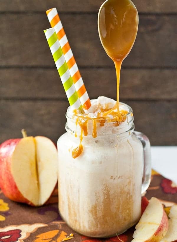 Apple Cider and Ginger Ale pair up in this killer Caramel Apple Ice Cream Float!