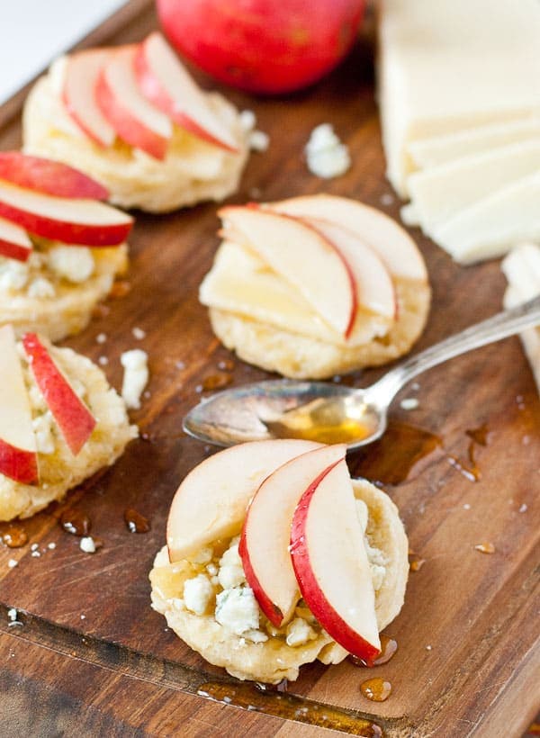 Serve these Pear, Honey, and Blue Cheese Biscuits before Thanksgiving dinner or at your next tailgate!